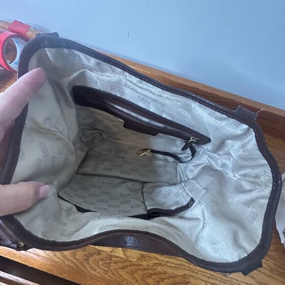 Michael Kors Bag Brown Gold Satchel Leather - Picture 11 of 13